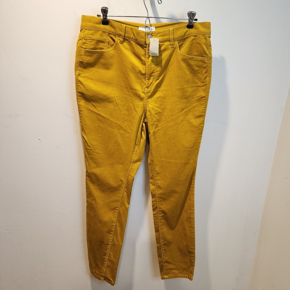 LOFT Mustard Yellow Women's High Waisted Corduroy Skinny Jeans 31/12 Nwt